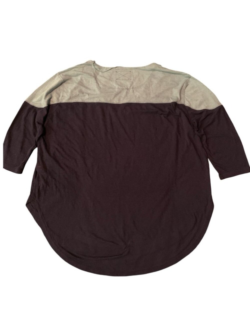 We The Free People Size S Womens Two Tone V Neck Oversized Baseball Tee Top Boho - Picture 4 of 9